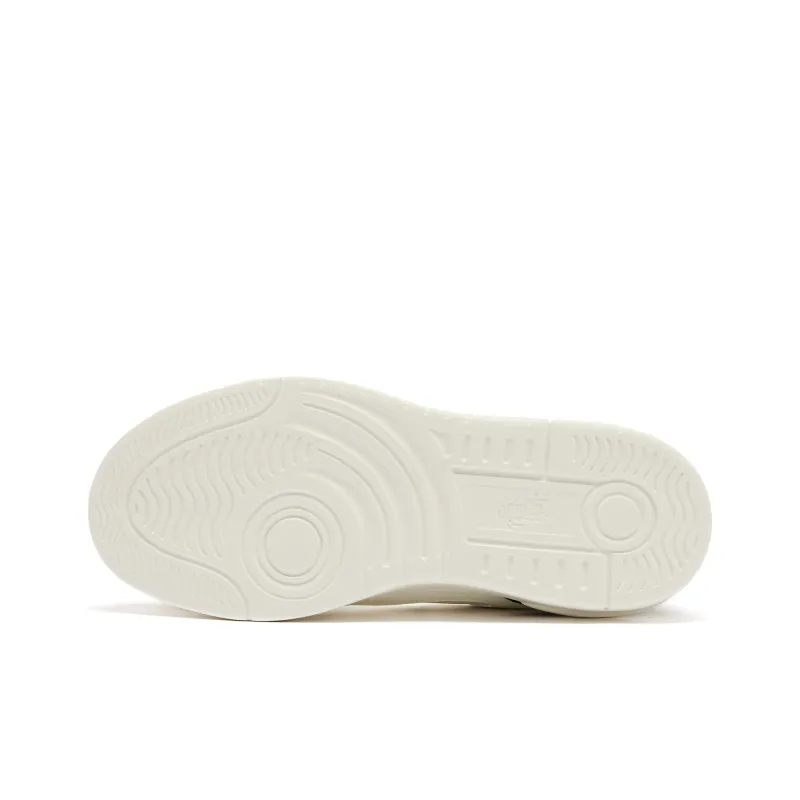 QIAODAN Lightweight Low Top Skateboard Shoes Men's White Black-4