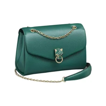 CARTIER Panthère De Cartier Calfskin Shoulder Bag, Crossbody Bag Small Size Women's Bright Green
