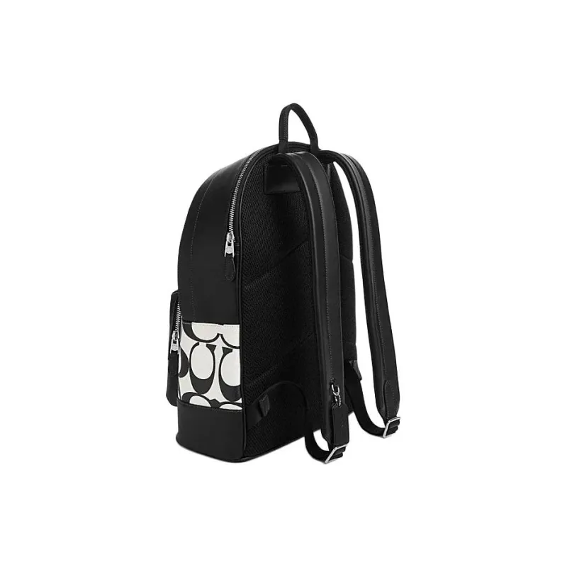 COACH West Cow Leather With Fabric Backpack Tubas Men's Chalk White & Black-1