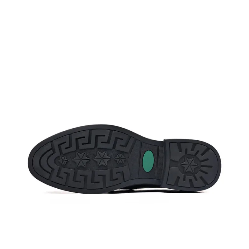 GZZ Dress Shoes Men Low Top Black-4