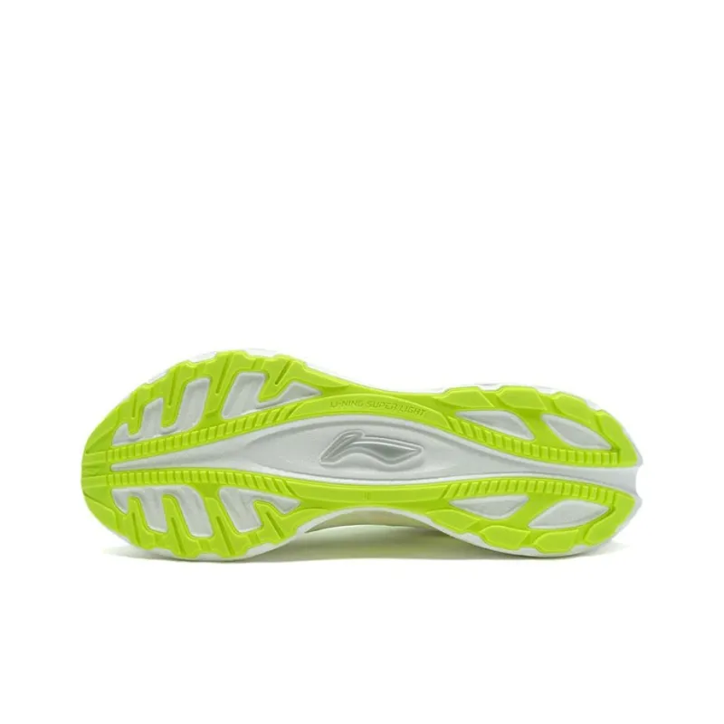 LiNing Super Light 18 䨻 Cushioning, Slip Resistant, And Abrasion Resistant Low Top Running Shoes Men's White Neon Green-4