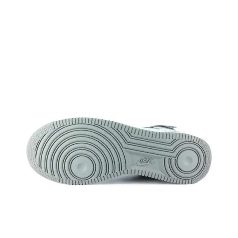 Nike Air Force 1 Gray One Cushioning, Wear Resistant High Top Skateboard Shoes Unisex Medium Gray-4