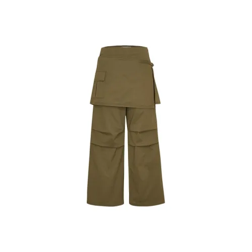 URBAN REVIVO Casual Pants Women's Army Green