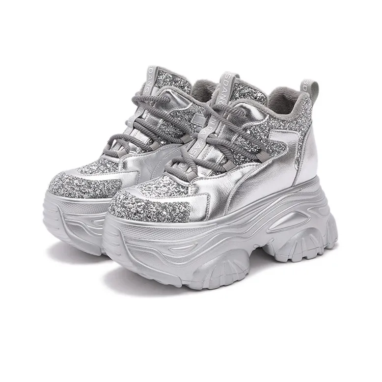 Milan Love Song Lightweight Height Increasing Warm Low-Top Chunky Sneakers Women's-9