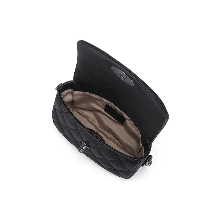 Simvay Clos Cow Leather Small Square Bag Crossbody Bag Shoulder Bag Women's Black-5