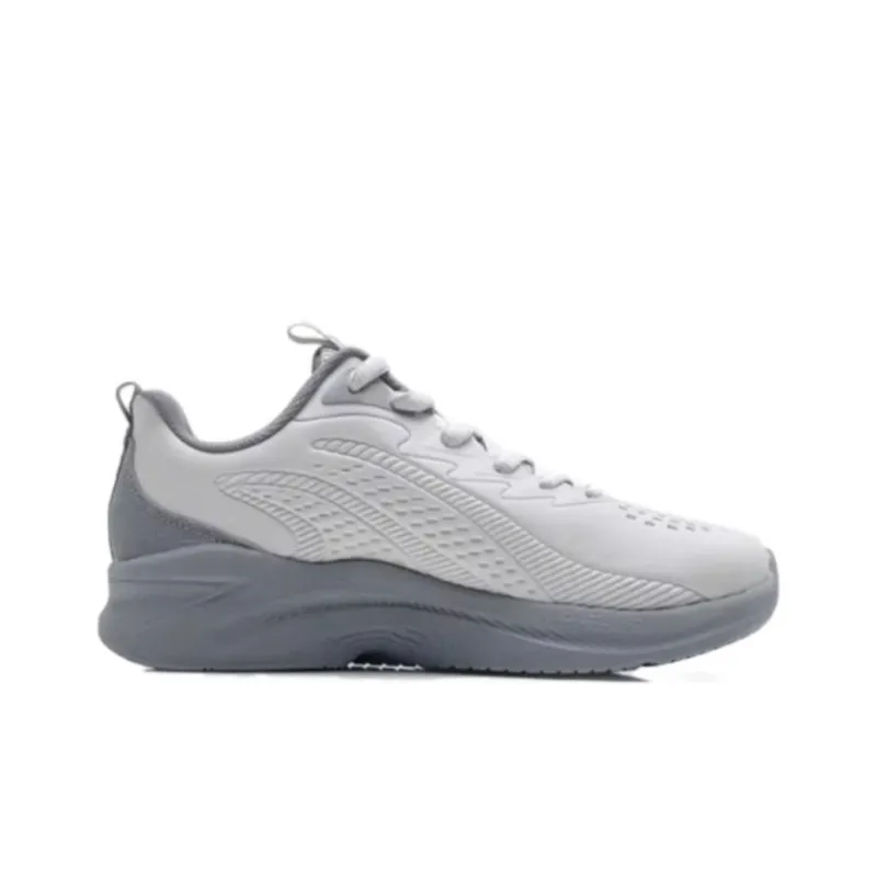 QIAODAN Anti Slip Wear Resistant Low Top Running Shoes Men's Light Gray-1