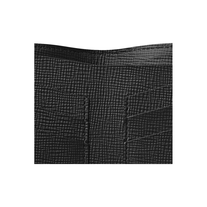 CARTIER Textured Calfskin Card Holder Wallet Women's Black-4