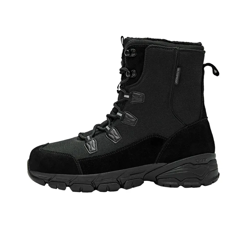 Jeep Warm Water Resistant Wear Resistant Cushioning Height Increasing Slip Resistant Short Snow Boots Women's Black-0