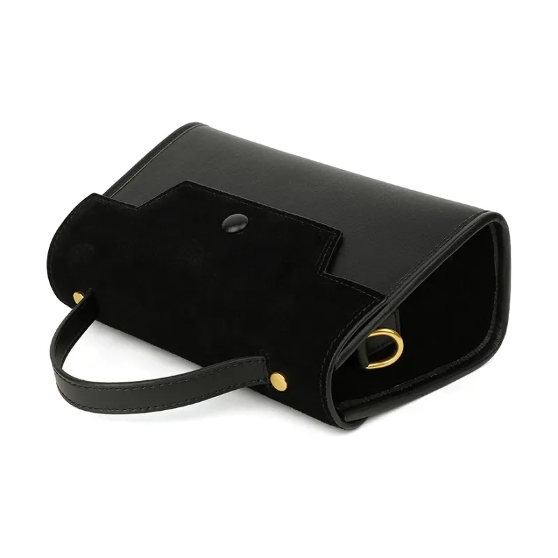 Teenmix Cow Leather Kelly Bag, One Shoulder Handbag Trumpets Women's Khaki/Black/Red Brown-16