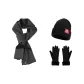 Dark Gray Scarf+Black Glove+Hats & Caps