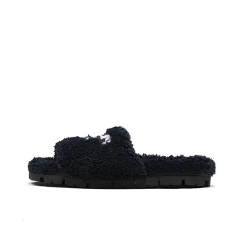PRADA Terry Cloth Slides Black Women's