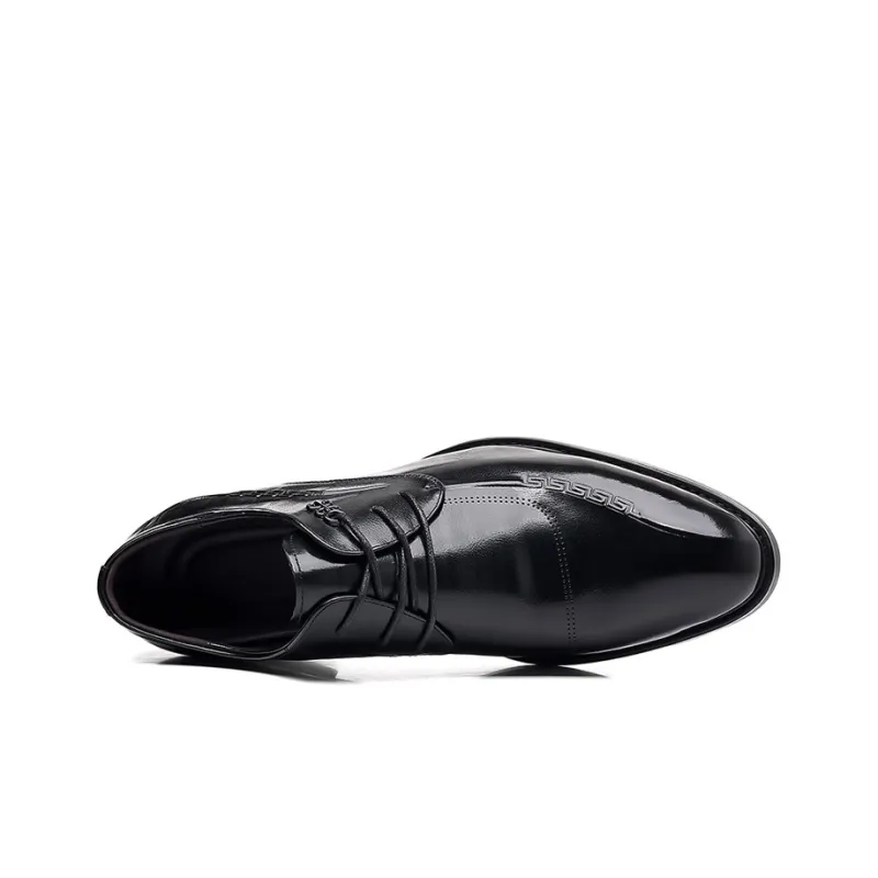 GZZ Dress Shoes Men Low Top Black-3