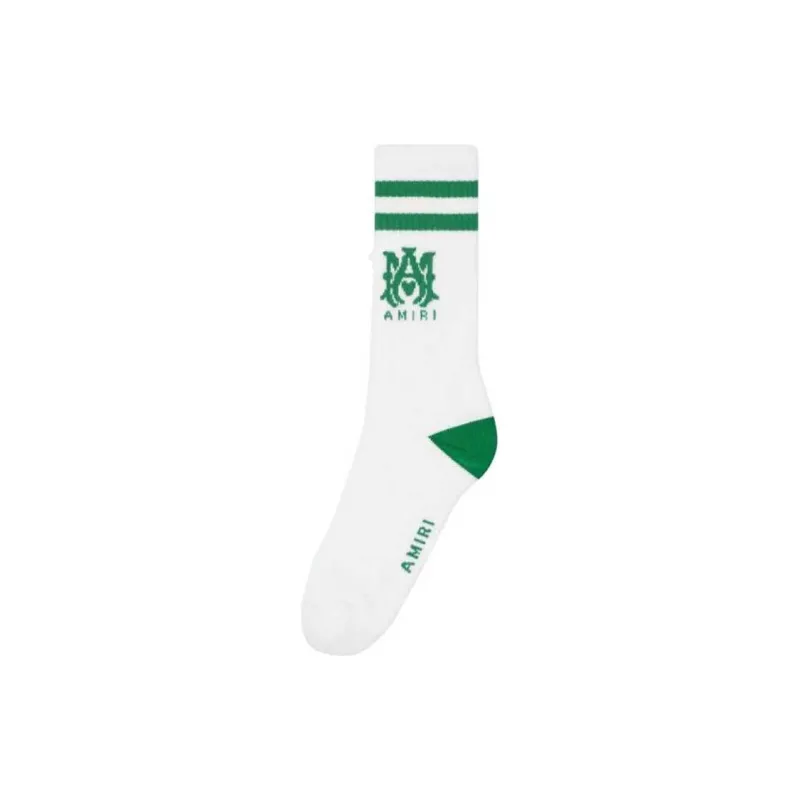 AMIRI Ma Stripe Sock Mid-Calf Socks Men's 1 Pack White-1