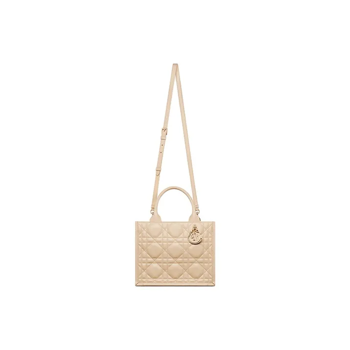DIOR BookTote Cow Leather Tote Bag, Shopping Bag, Shoulder Bag, Crossbody Bag, Handbag Trumpets Women's Rouge Beige-1