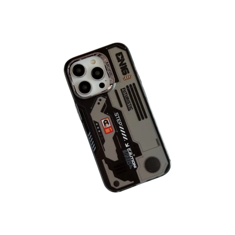 Dis Cat ABS+PC Material Mecha Car Phone Cases Compatible With IPhone 12/13/14/15/Pro/Mac-2