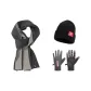 Gray Scarf+Orange-Gray Glove+Hats & Caps