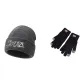 Gray Hats & Caps+Black Gloves