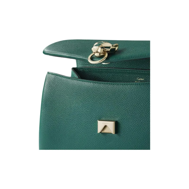 CARTIER Panthère De Cartier Calfskin Shoulder Bag, Crossbody Bag Trumpets Women's Bright Green-3