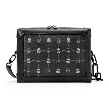 GUDI PVC Box Bag Camera Bag Crossbody Bag Regular Men's Black