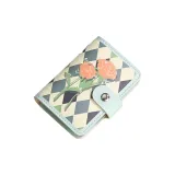 Green Diamond Pattern Rose 22 Card Holder