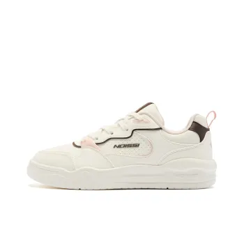 QIAODAN Wear resistant And Lightweight Low Top Skateboard Shoes Women's Dark Brown Ivory