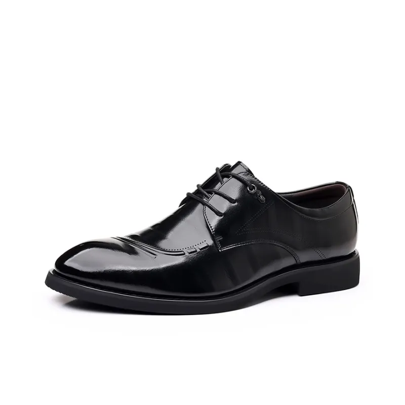 GZZ Dress Shoes Men Low Top Black-0