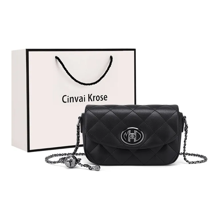 Simvay Clos Cow Leather Small Square Bag Crossbody Bag Shoulder Bag Women's Black-1