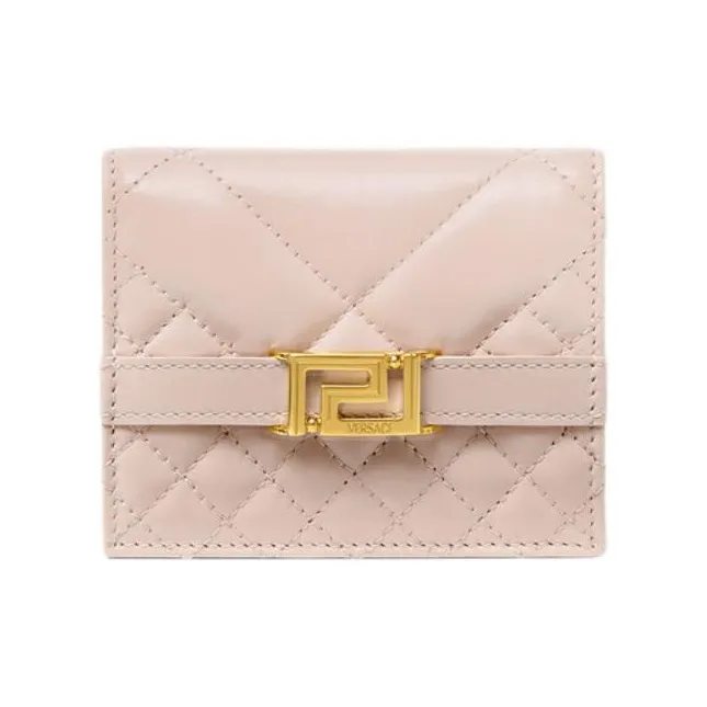 VERSACE Greca Goddess Leather Wallet Women's Pink-0