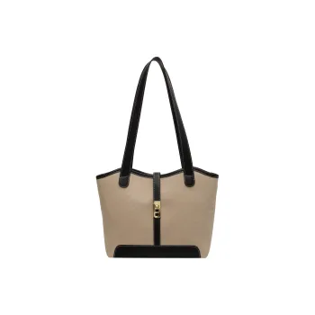 Morellybear Canvas Tote Bag Shopping Bag Canvas Bag Handheld Bag Shoulder Bag Regular Women's Black/Coffee