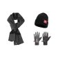 Dark Gray Scarf+Orange-Gray Glove+Hats & Caps