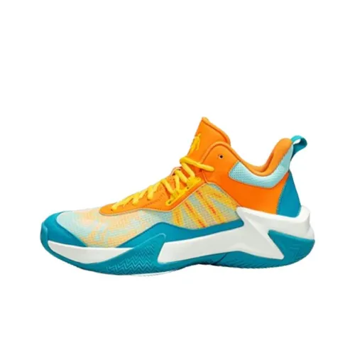 QIAODAN Basketball Shoes Men Mid-Top Sun Orange/Bright Yellow