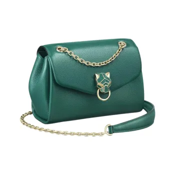 CARTIER Panthère De Cartier Calfskin Shoulder Bag, Crossbody Bag Mini Women's Bright Green