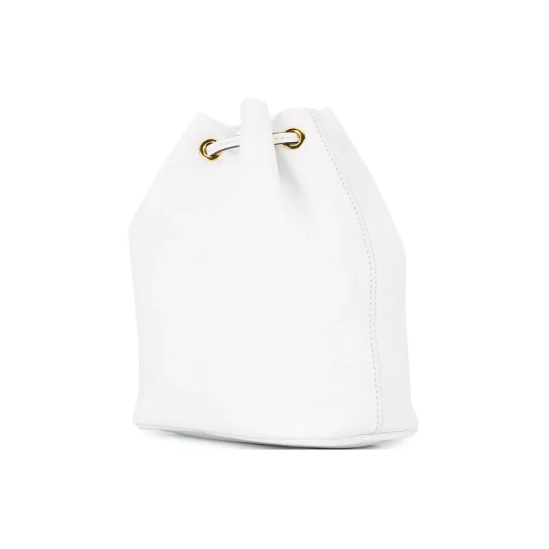 MOSCHINO Calfskin Bucket Bag Portable Crossbody Bag Shoulder Bag Women's White-2