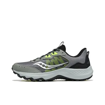Saucony AURA TR Abrasion Resistant Breathable Low Top Casual Running Shoes Men's Gray Yellow