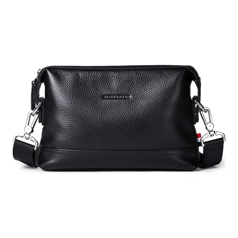 BOSTANTEN Cow Leather With Leather Crossbody Bag Men's Black-1