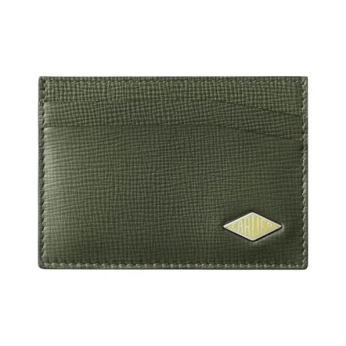 CARTIER Textured Calfskin Card Holder Women's Khaki Green