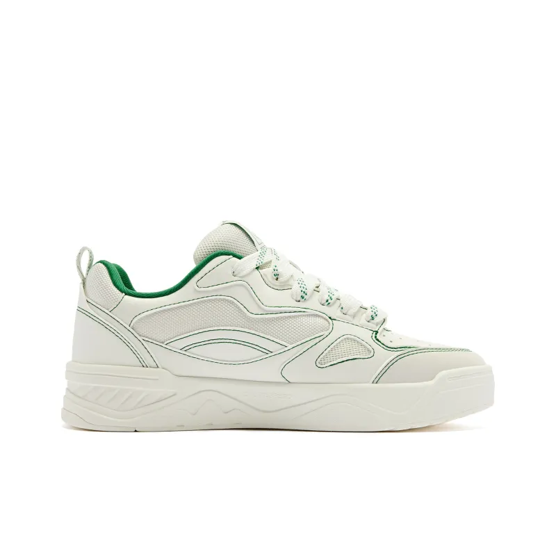 QIAODAN Sea Salt 1.0 Skateboard Shoes Women's Low Top White Green-1