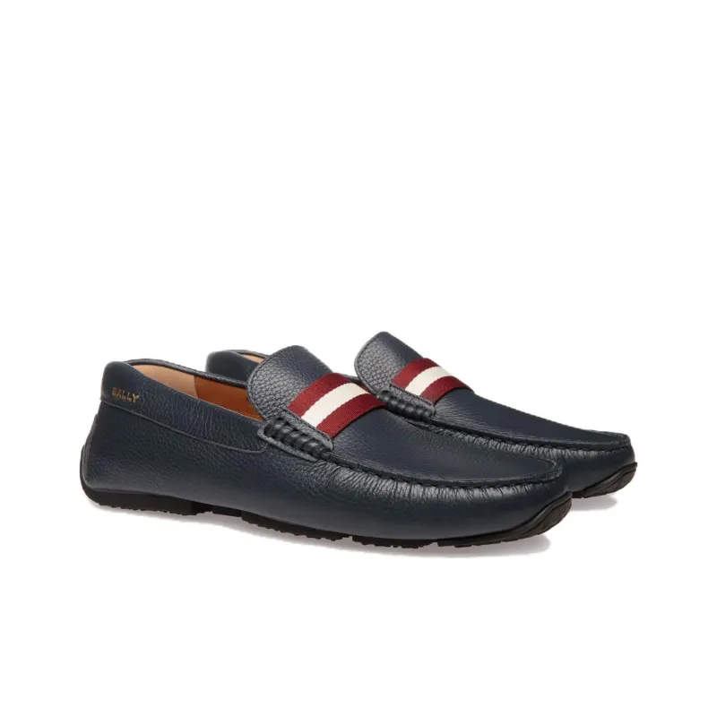BALLY Logo-print Leather Loafers-2