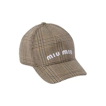 MIU MIU Wool Baseball Caps Women's Brown