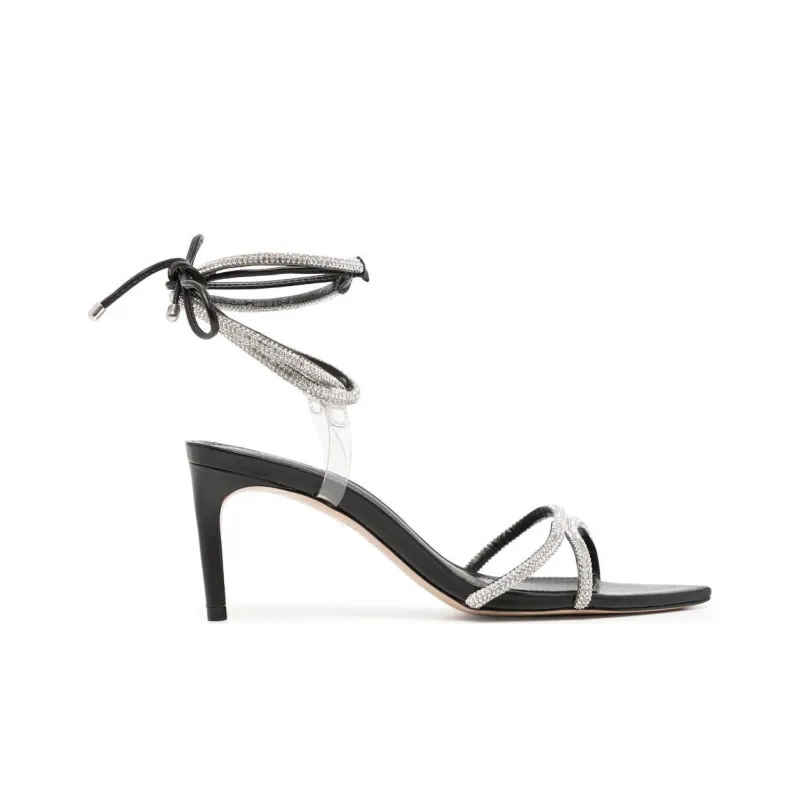 Schutz Strap Sandals Women's Black Silver-1