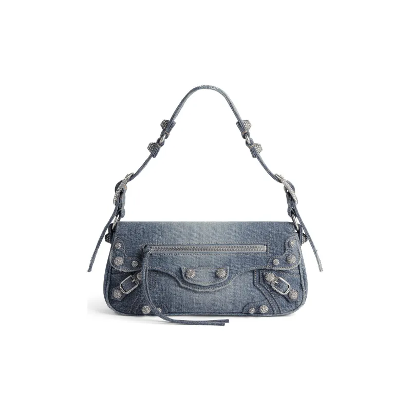 Balenciaga Le Cagole Denim Handbag Shoulder Bag Small Size Women's Blue-0
