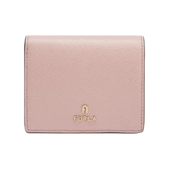 Furla Textured Leather Coin Purses Wallets Small Size Women's Pink