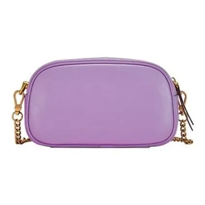 Hush Puppies Leather Shoulder Bag Women's Purple/White/Black-3