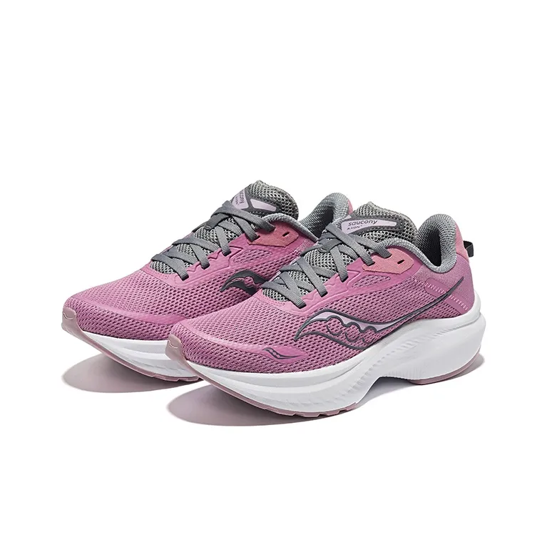 Saucony Axon 3 Breathable Cushioning Low Top Casual Running Shoes Women's Pink-2