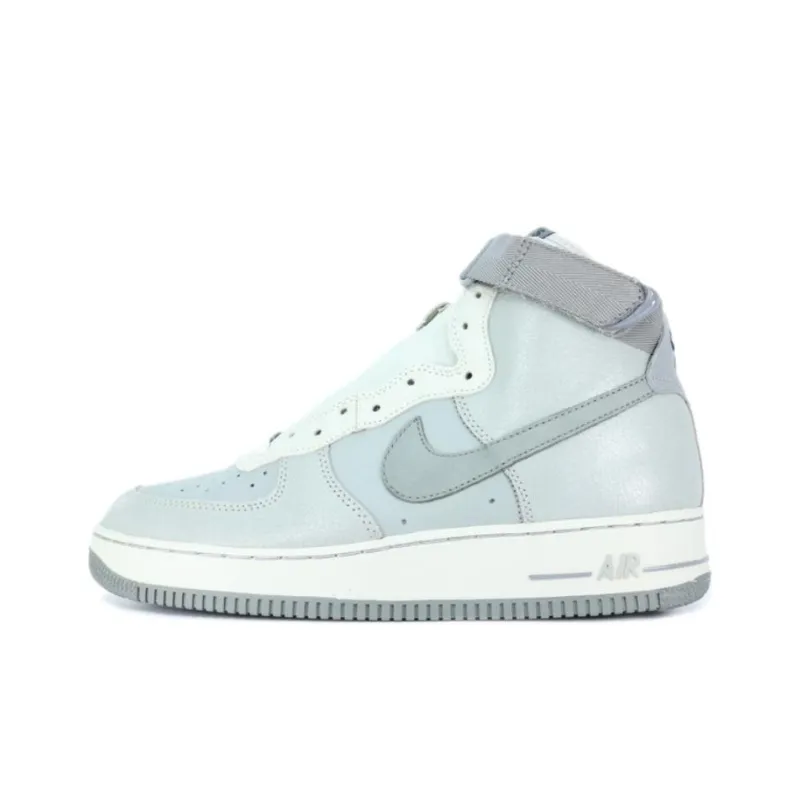 Nike Air Force 1 Gray One Cushioning, Wear Resistant High Top Skateboard Shoes Unisex Medium Gray-0
