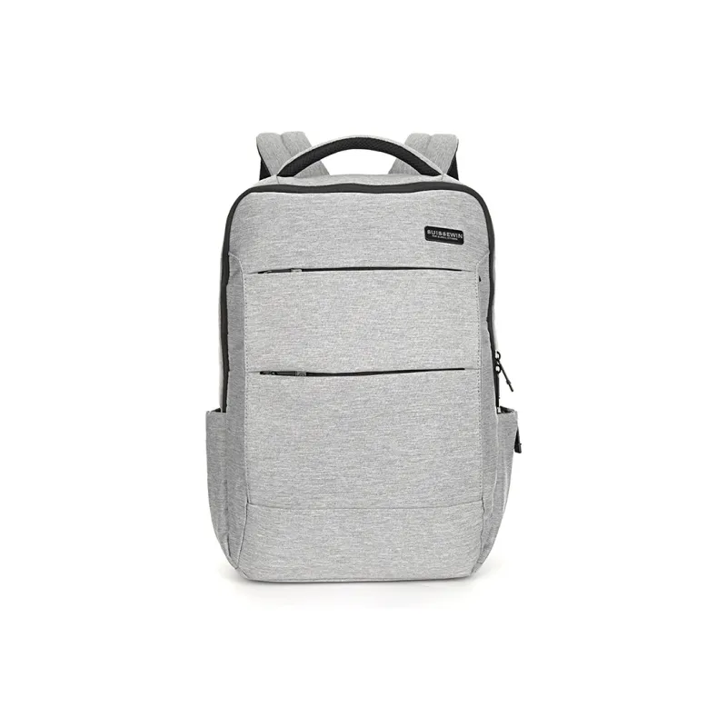 SUISSEWIN Polyester Students Commute Backpack Regular Unisex Dark Gray, Light Gray-0