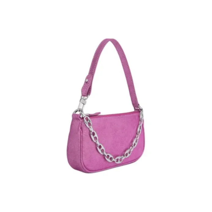 By Far Mini Rachel Cow Leather Handbag Shoulder Bag Women's Fuchsia-1