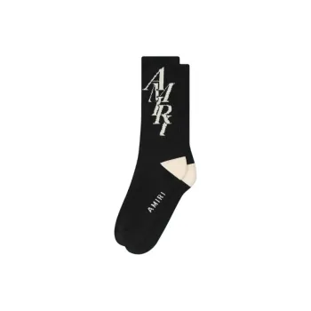 AMIRI Stack Sock Mid-Calf Socks Men's 1 Pack Black