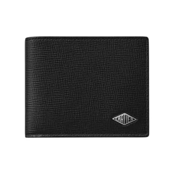 CARTIER Textured Calfskin Card Holder Wallet Women's Black