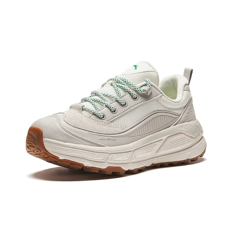 Anta Outing Cushioning Wear Resistant Low Top Casual Shoes Women's White Gray-1